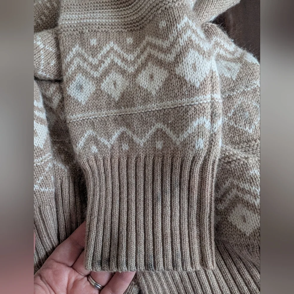 Thakoon Fair Isle Intarsia Tan Sweater Size L